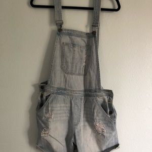 Overall Denim Shorts